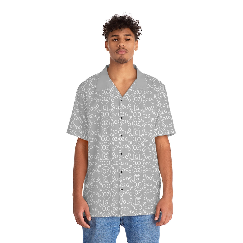 Light Grey Triple Beam Men's Hawaiian Shirt