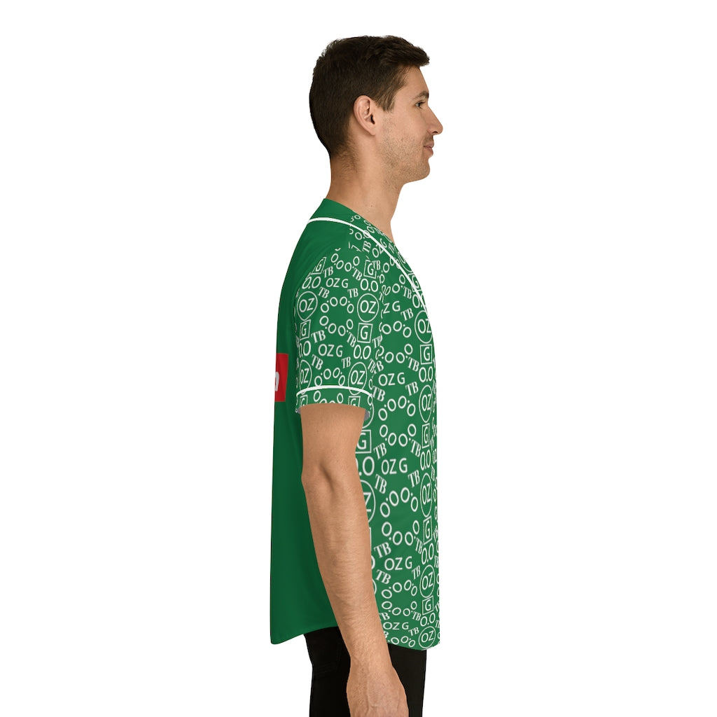 Dark Green Triple Beam Men's Baseball Jersey