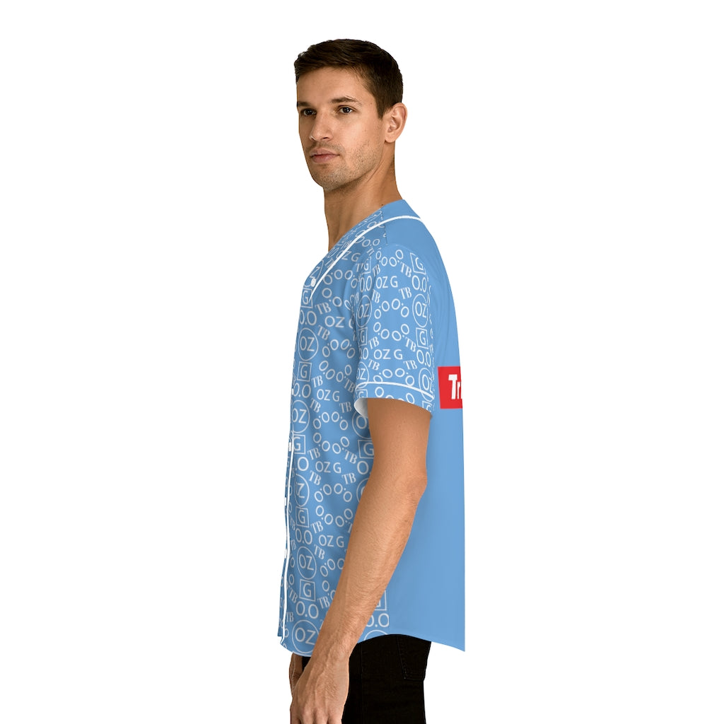 Light Blue Triple Beam Men's Baseball Jersey