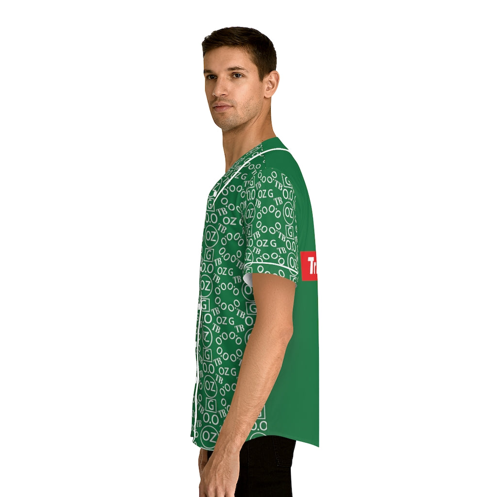 Dark Green Triple Beam Men's Baseball Jersey