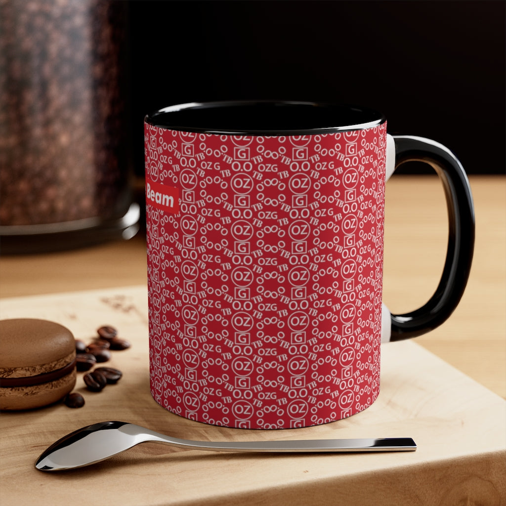 Dark Red Triple Beam Accent Mug