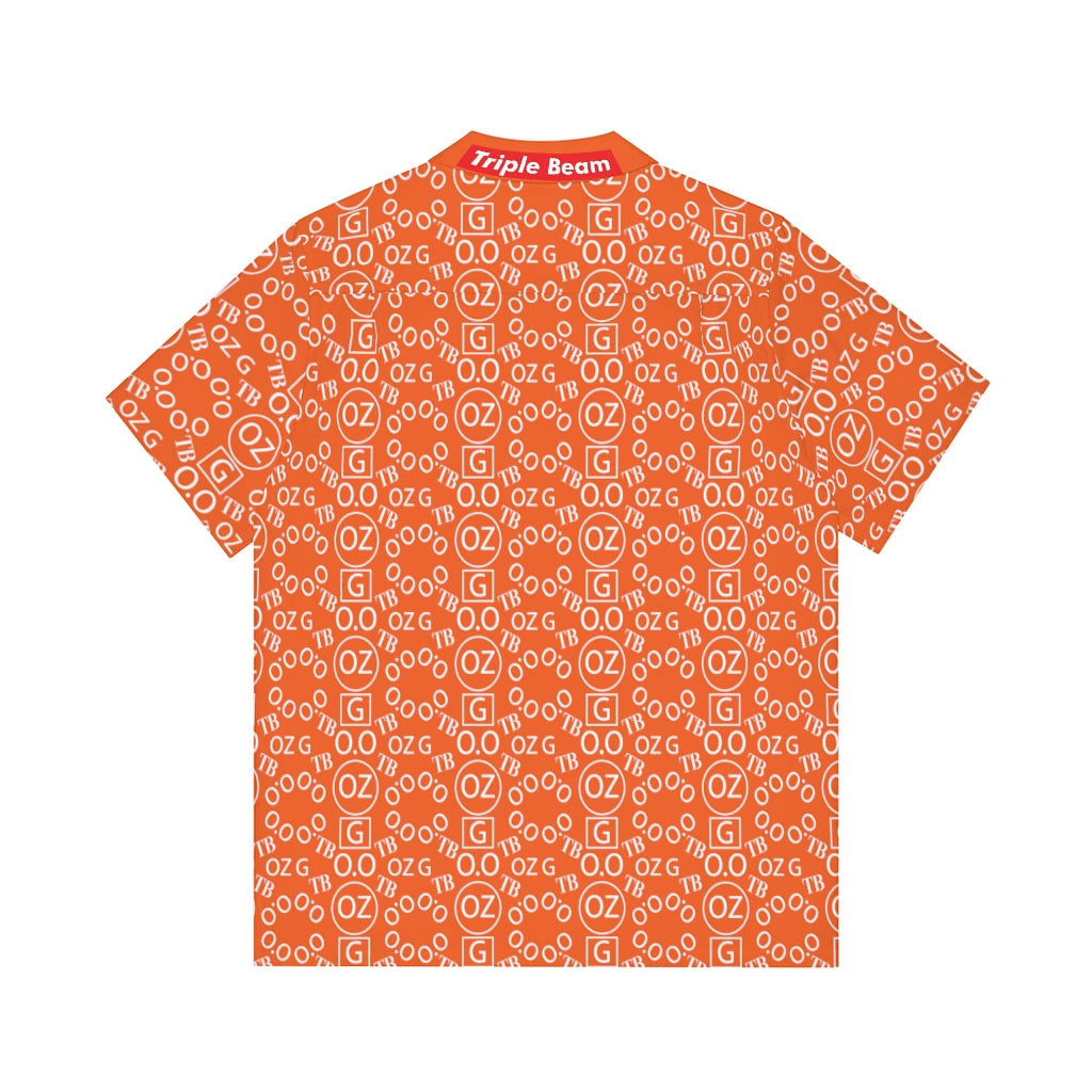 Orange Triple Beam Men's Hawaiian Shirt