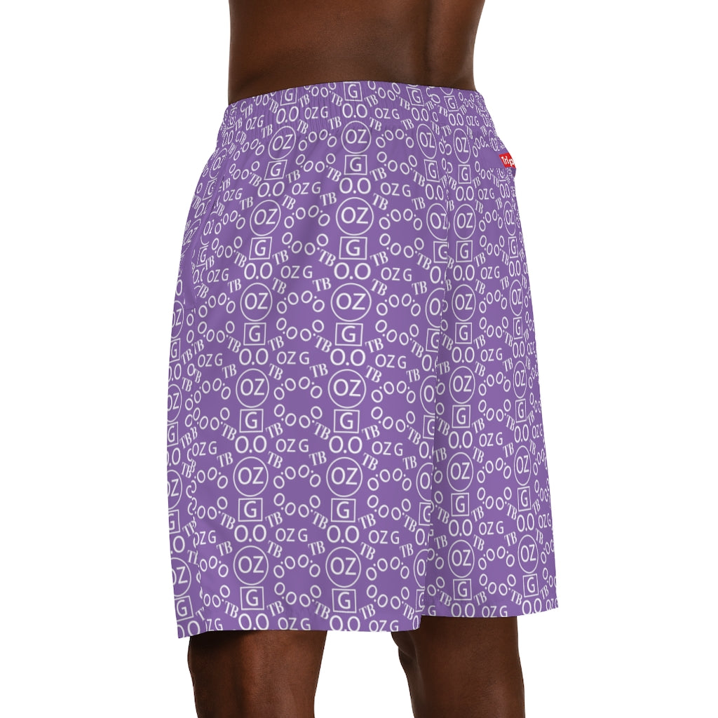 Light Purple Triple Beam Men's Jogger Shorts