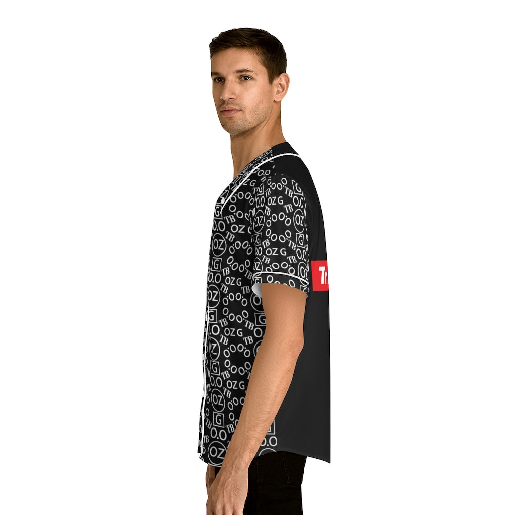 Black Triple Beam Men's Baseball Jersey