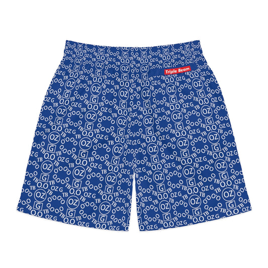 Dark Blue Triple Beam Men's Jogger Shorts