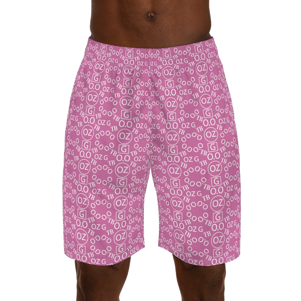 Light Pink Triple Beam Men's Jogger Shorts