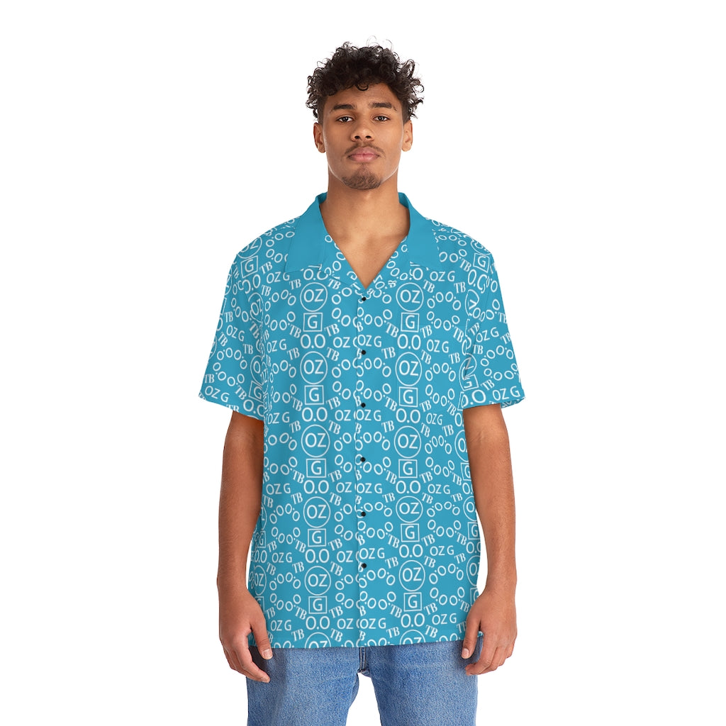 Turquoise Triple Beam Men's Hawaiian Shirt