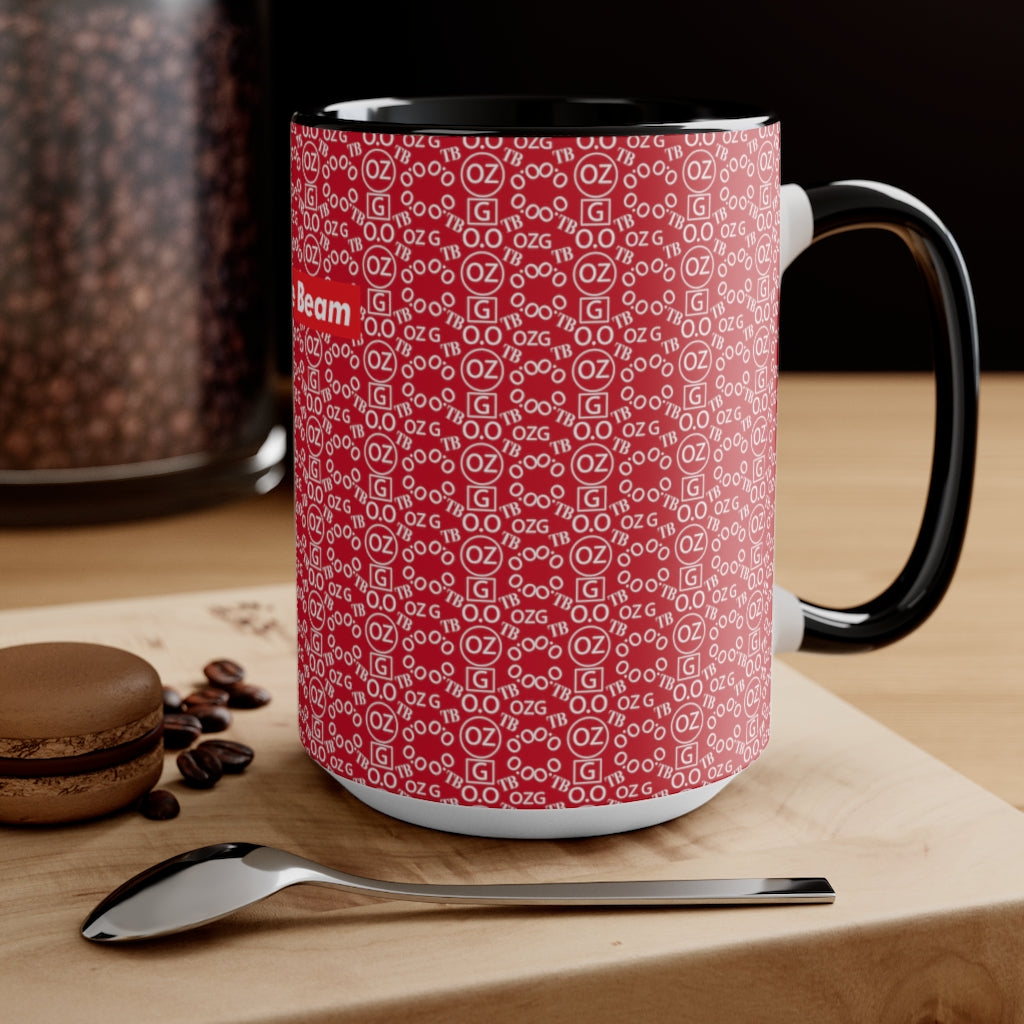 Dark Red Triple Beam Accent Mug