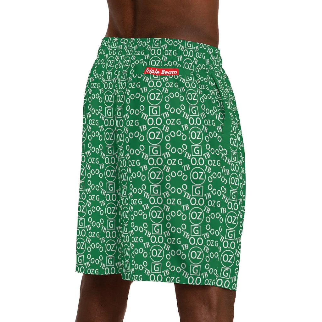 Dark Green Triple Beam Men's Jogger Shorts