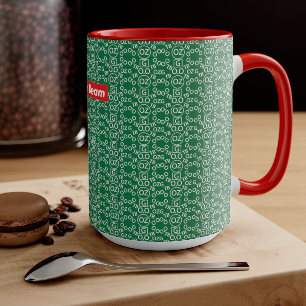 Dark Green Triple Beam Accent Mug