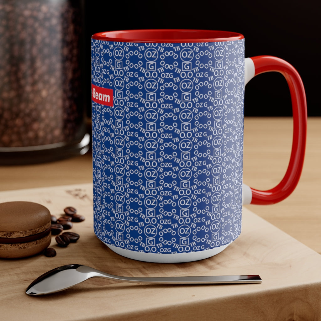 Dark Blue Triple Beam Accent Mug