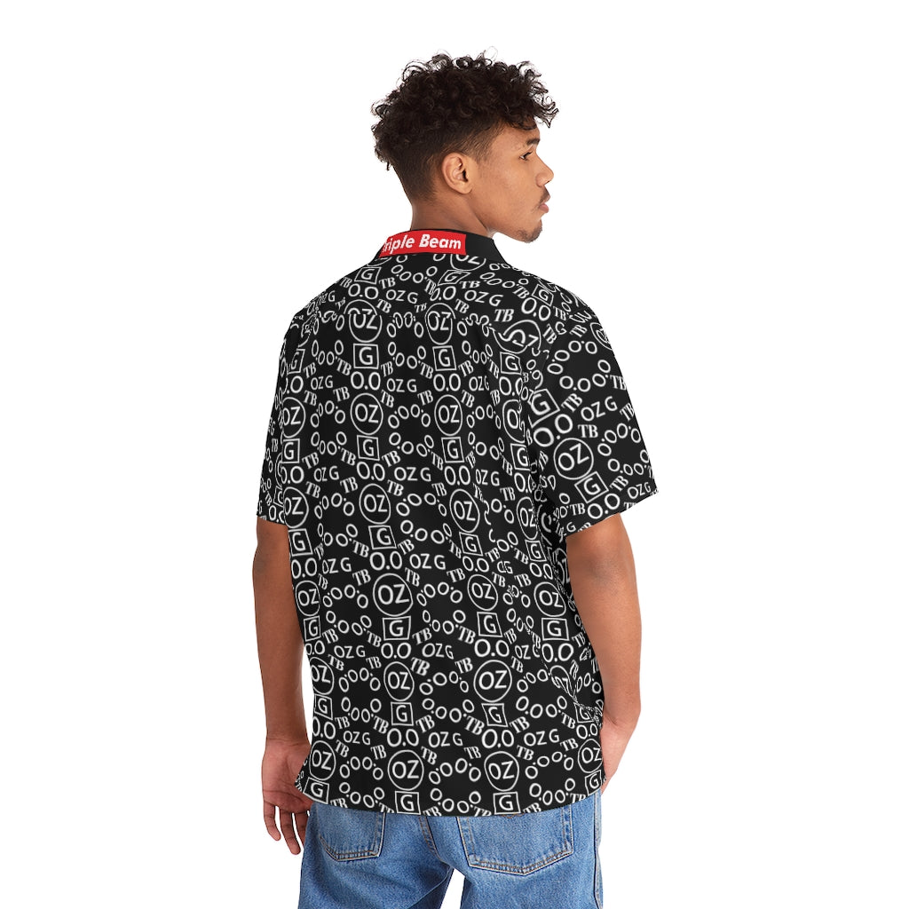 Black Triple Beam Men's Hawaiian Shirt