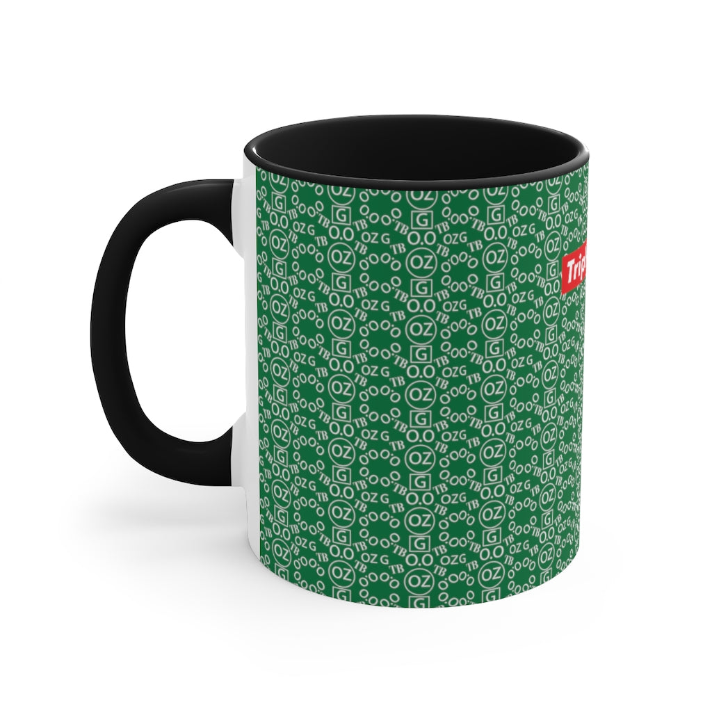 Dark Green Triple Beam Accent Mug