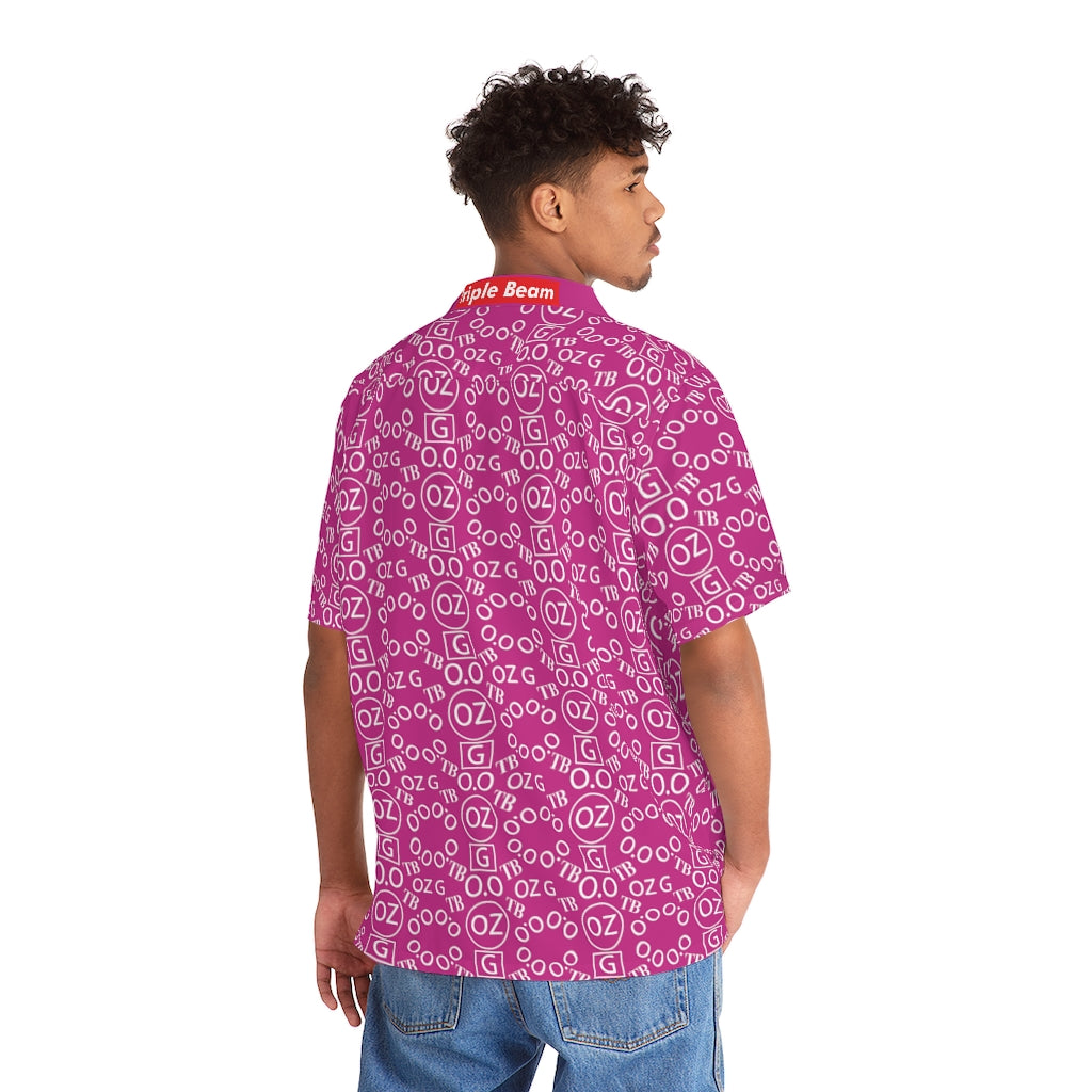 Pink Triple Beam Men's Hawaiian Shirt