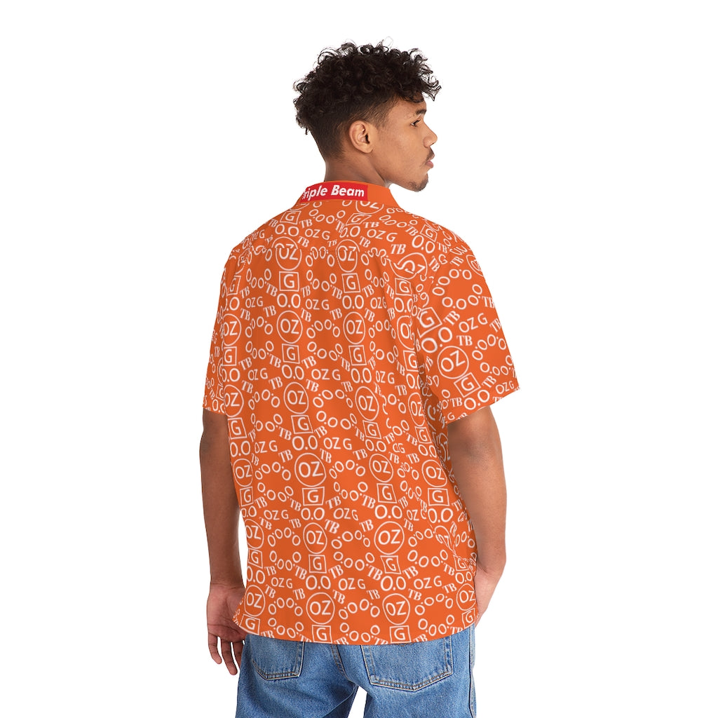 Orange Triple Beam Men's Hawaiian Shirt