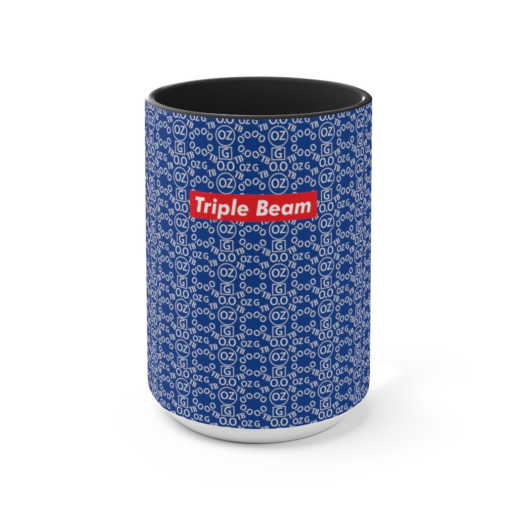 Dark Blue Triple Beam Accent Mug