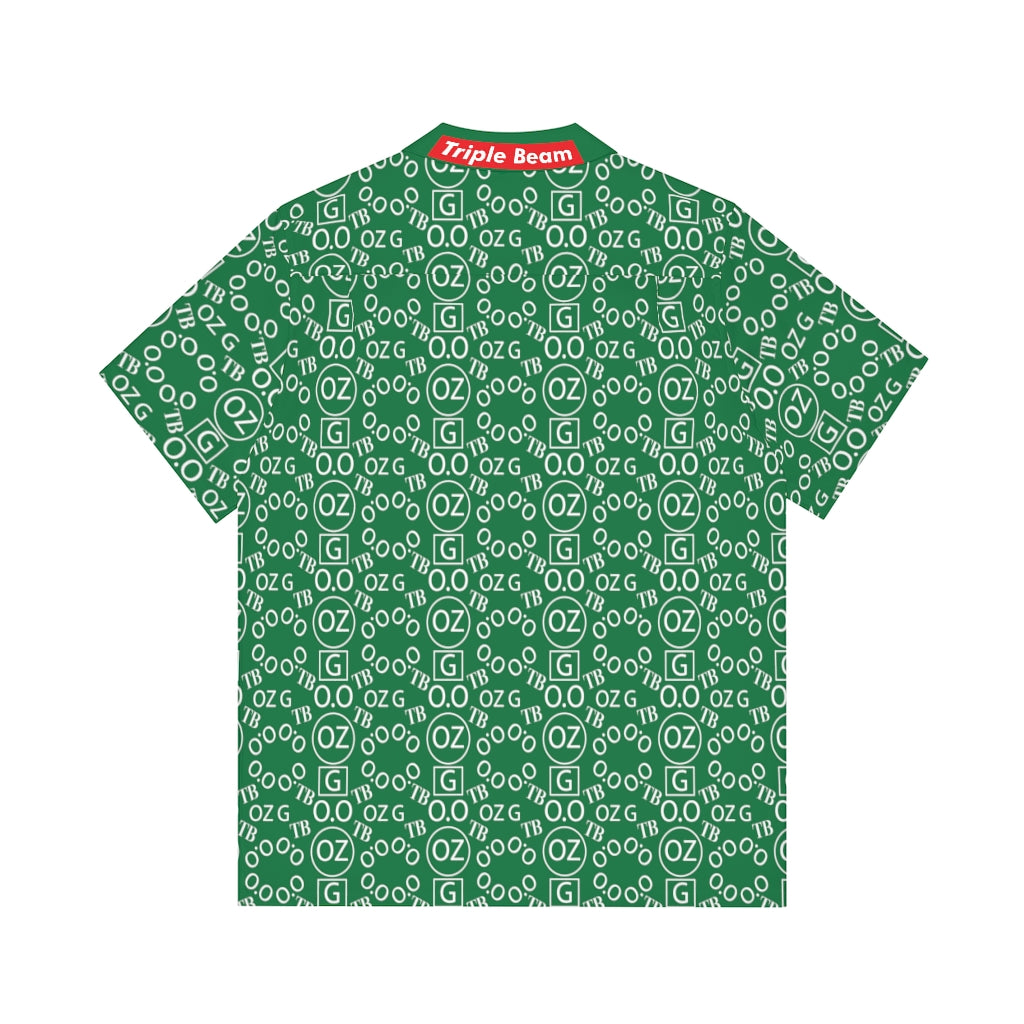 Dark Green Triple Beam Men's Hawaiian Shirt