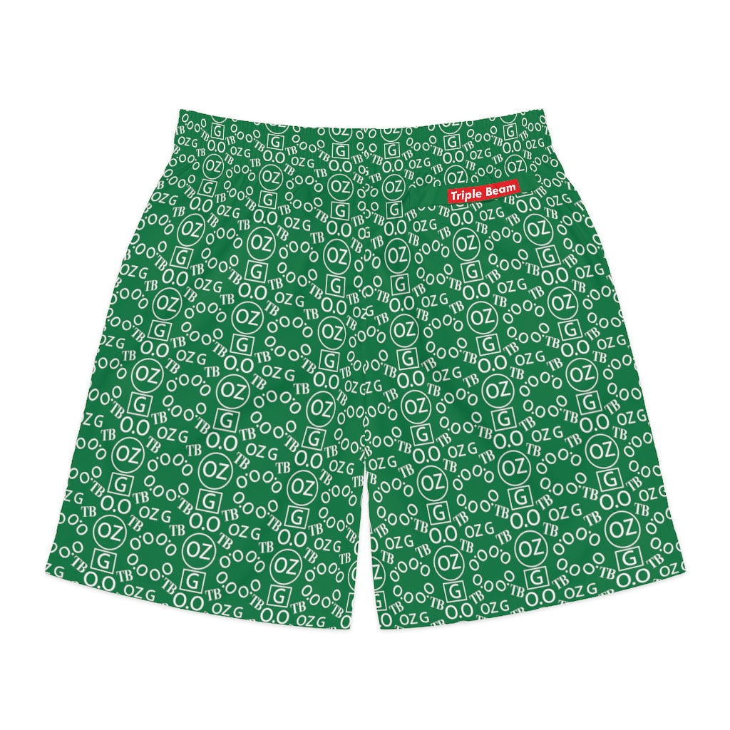 Dark Green Triple Beam Men's Jogger Shorts