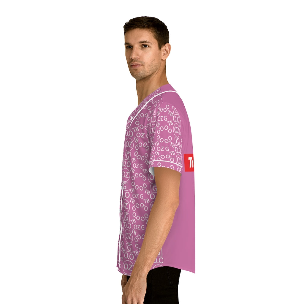 Light Pink Triple Beam Men's Baseball Jersey