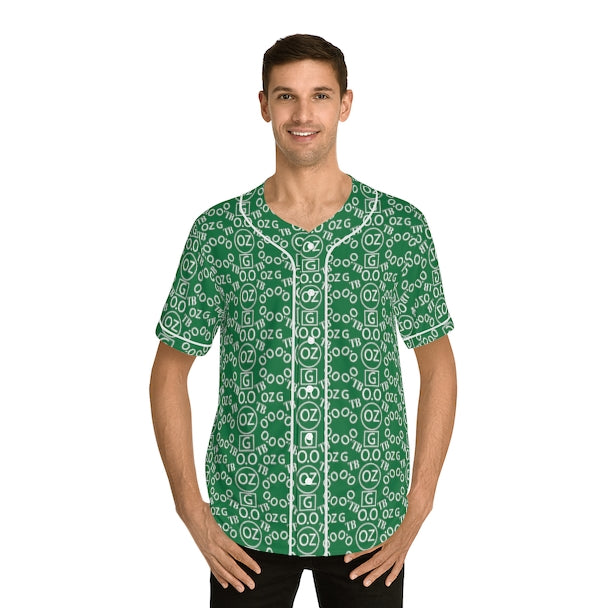 Dark Green Triple Beam Men's Baseball Jersey