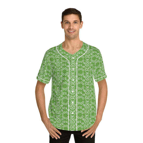 Green Triple Beam Men's Baseball Jersey