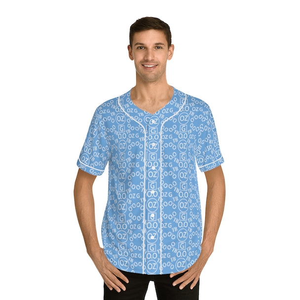 Light Blue Triple Beam Men's Baseball Jersey