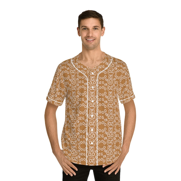 Light Brown Triple Beam Men's Baseball Jersey