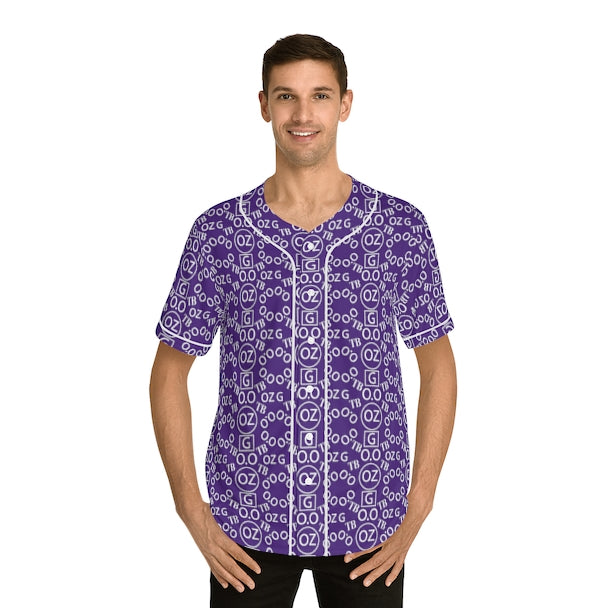 Purple Triple Beam Men's Baseball Jersey