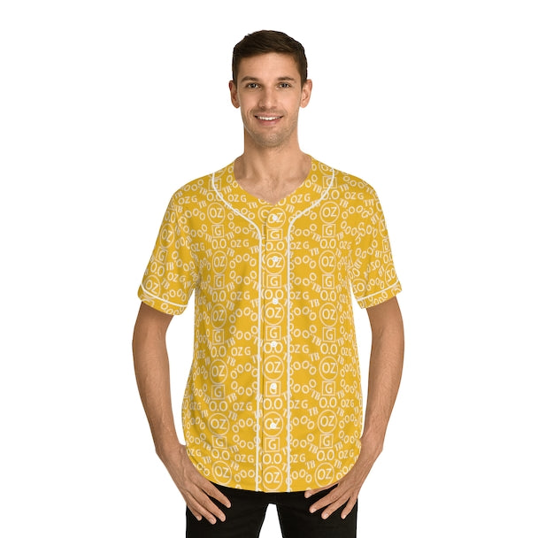 Yellow Triple Beam Men's Baseball Jersey