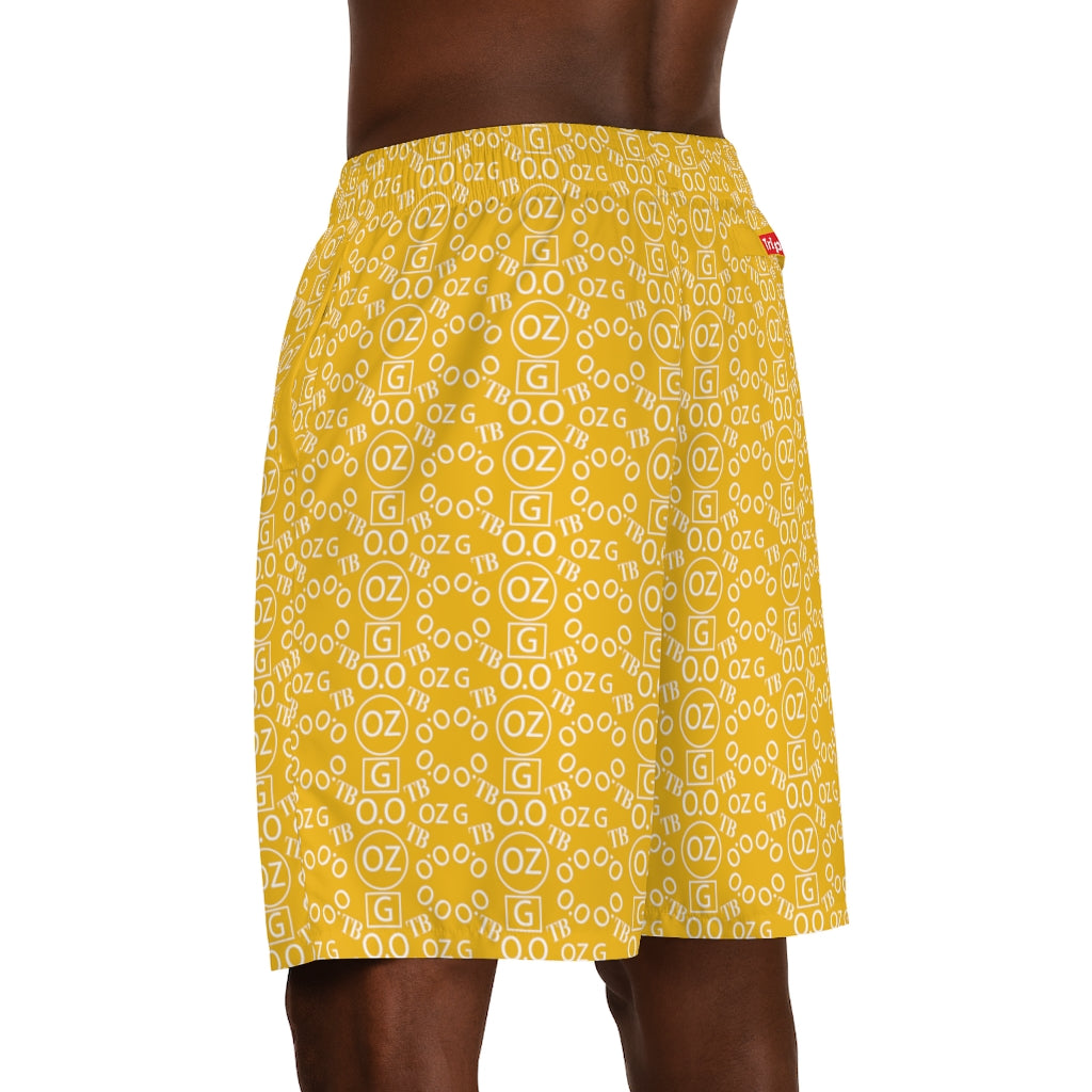 Yellow Triple Beam Men's Jogger Shorts