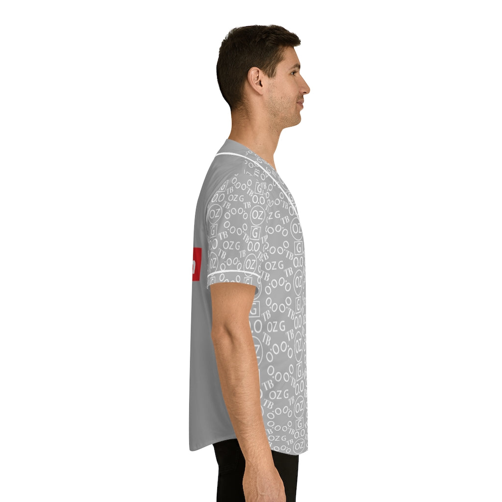 Light Grey Triple Beam Men's Baseball Jersey