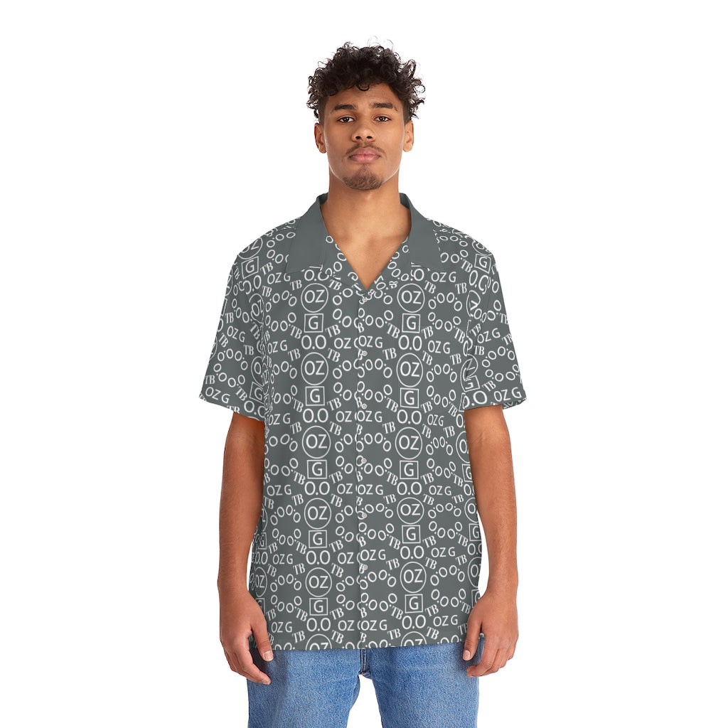 Dark Grey Triple Beam Men's Hawaiian Shirt