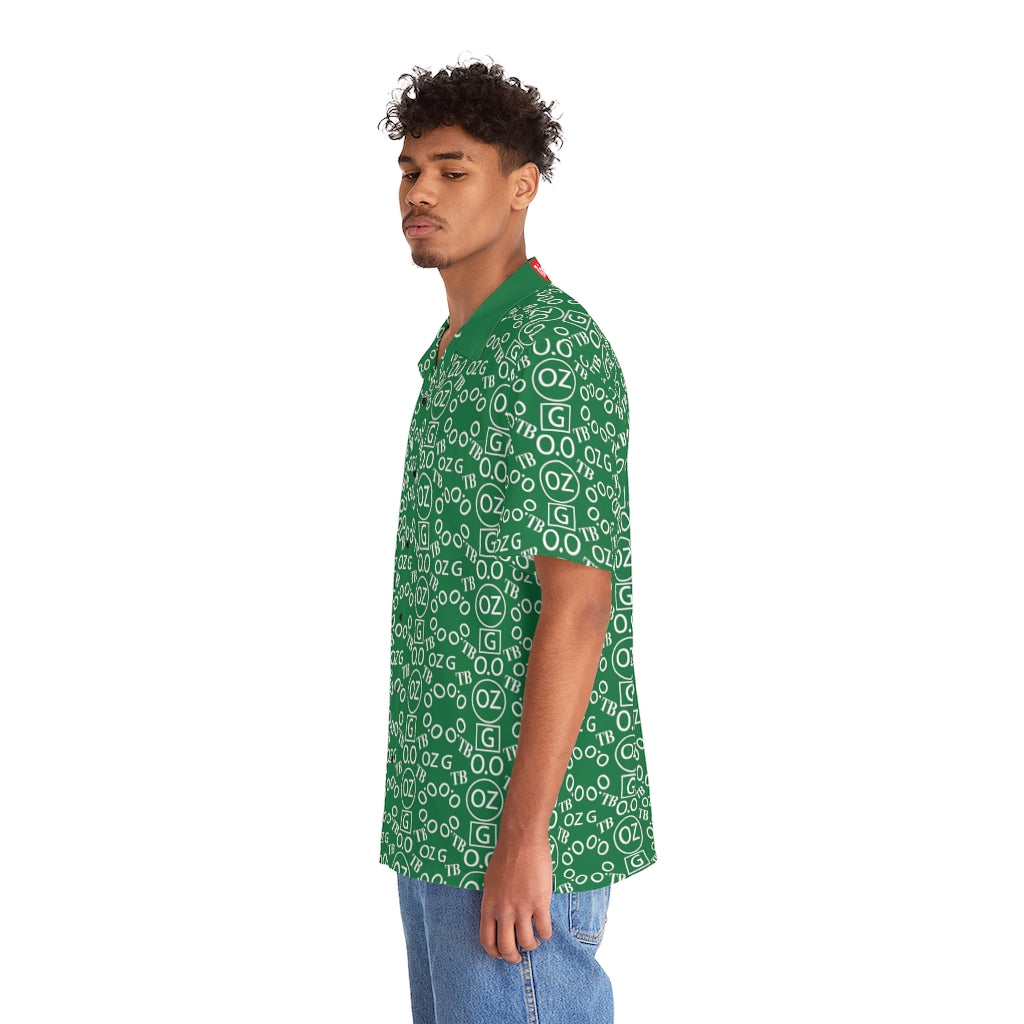 Dark Green Triple Beam Men's Hawaiian Shirt