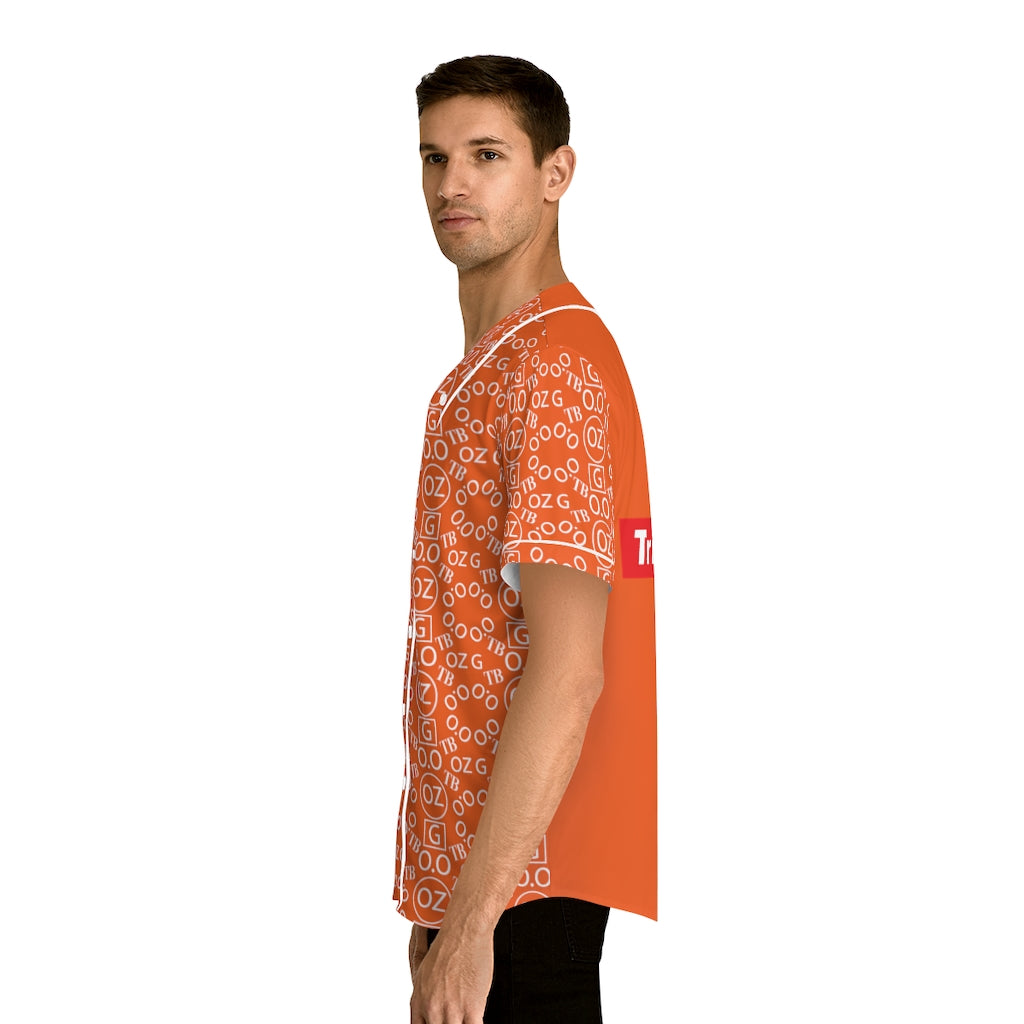 Orange Triple Beam Men's Baseball Jersey