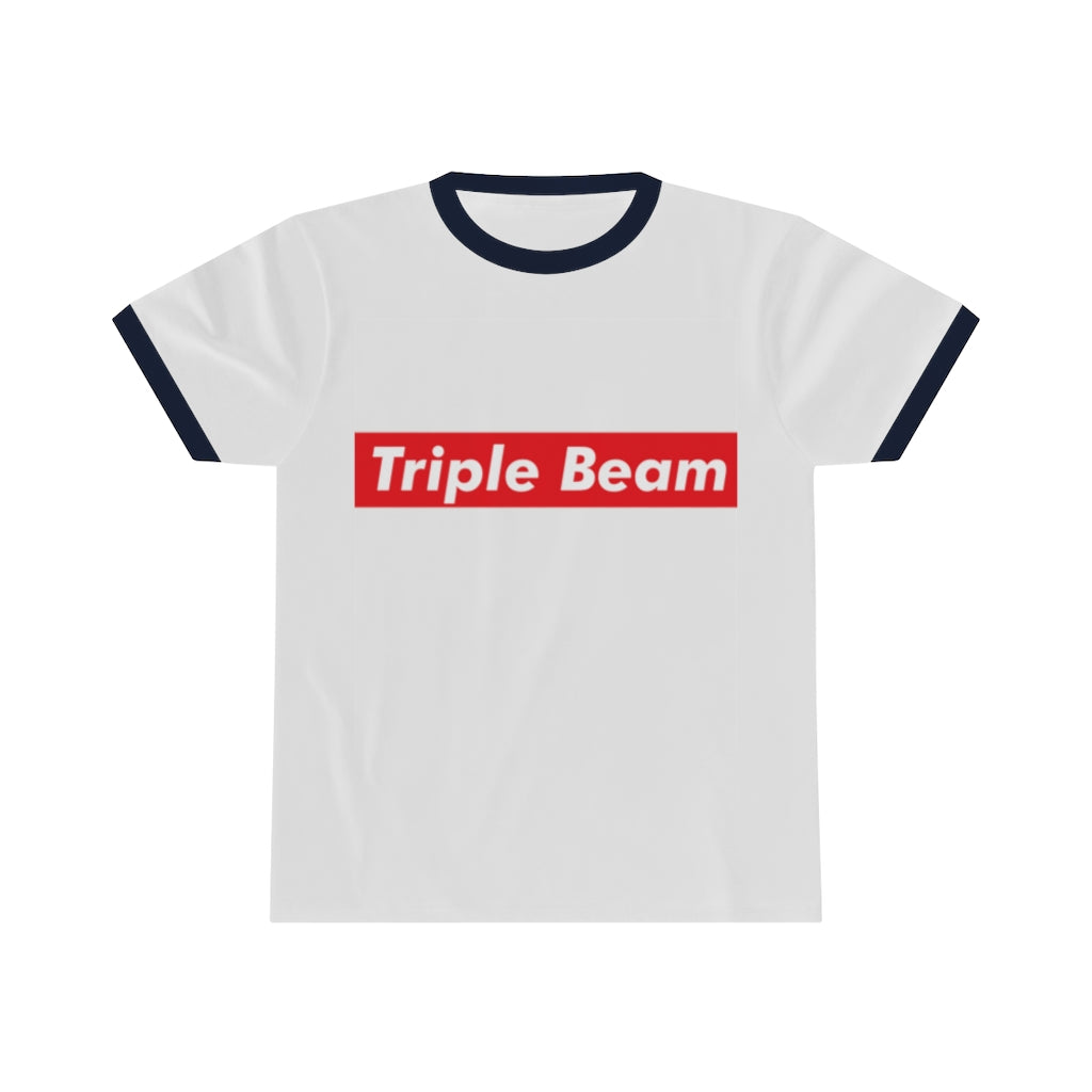 Triple Beam Unisex Ringer Tee