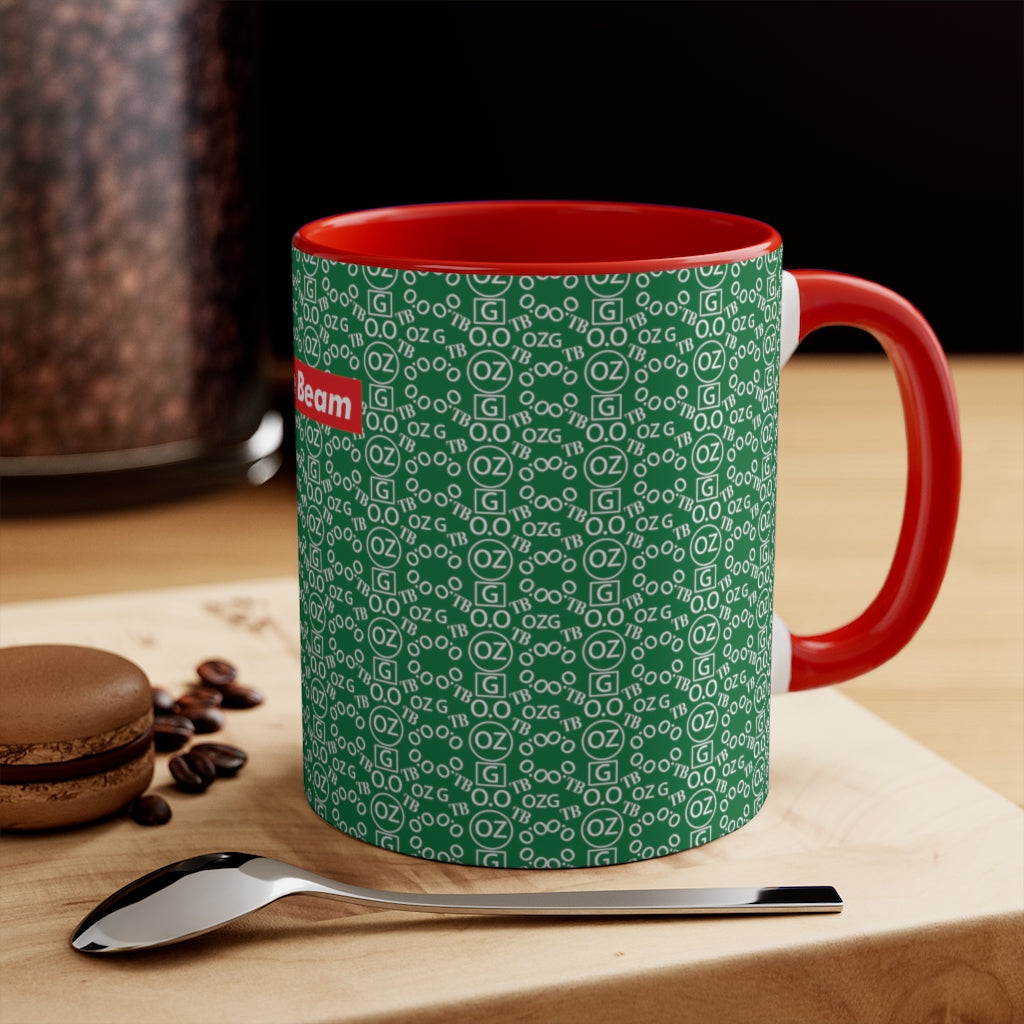 Dark Green Triple Beam Accent Mug