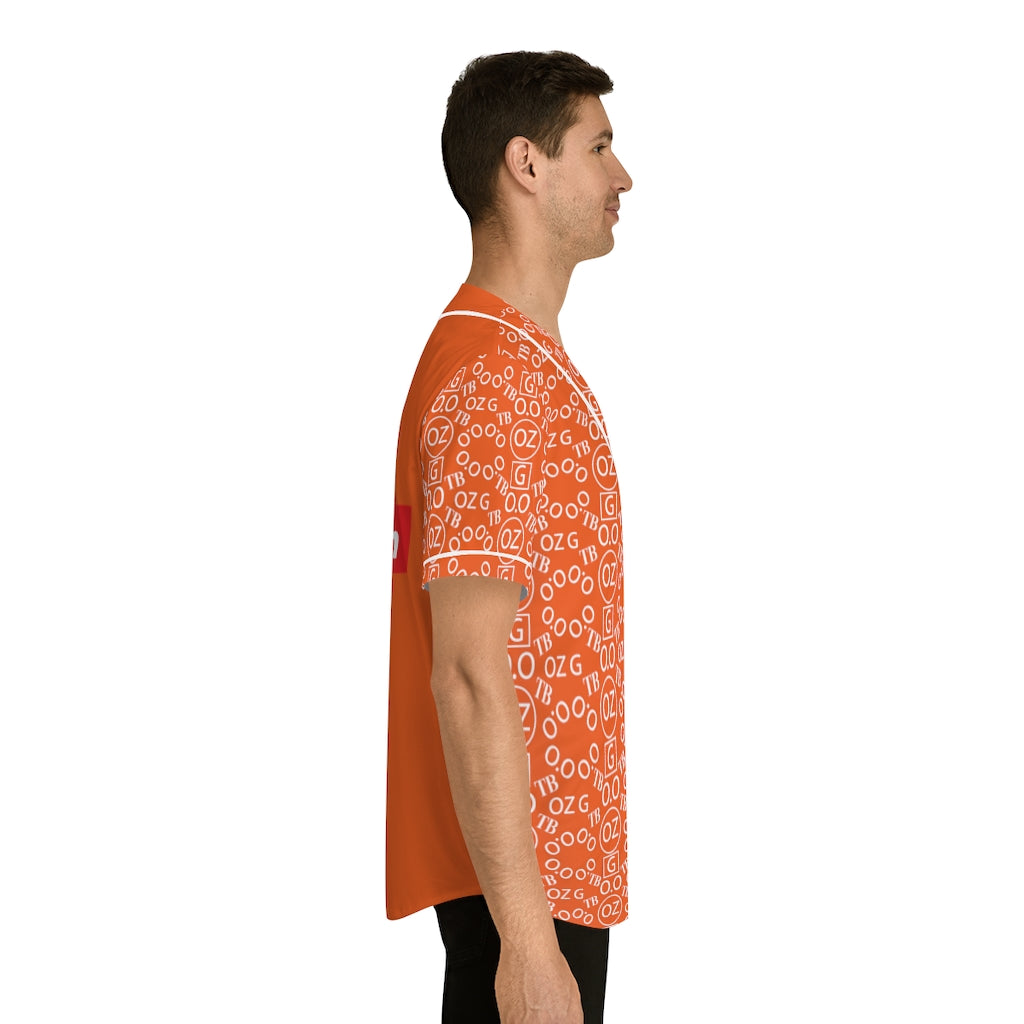 Orange Triple Beam Men's Baseball Jersey