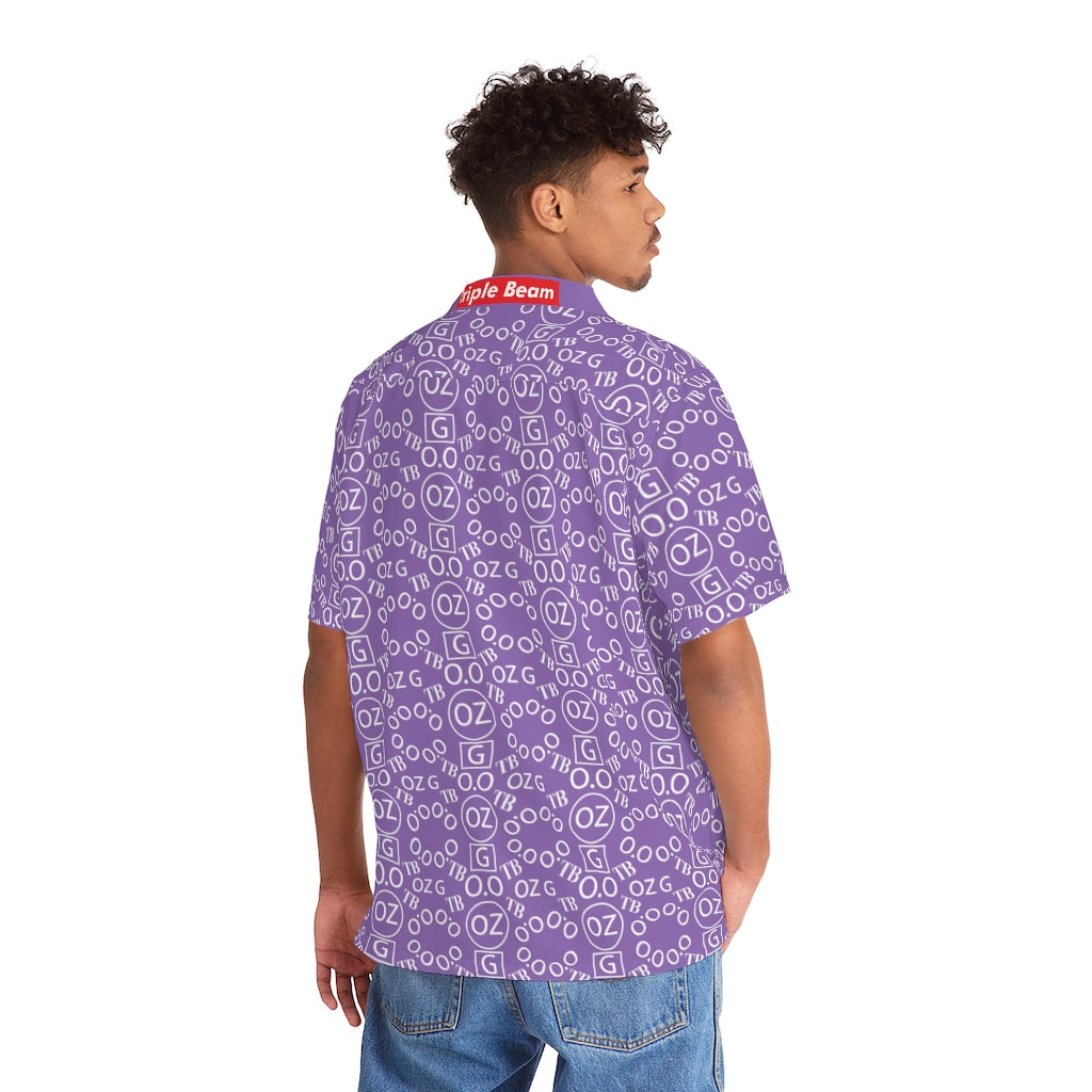 Light Purple Triple Beam Men's Hawaiian Shirt