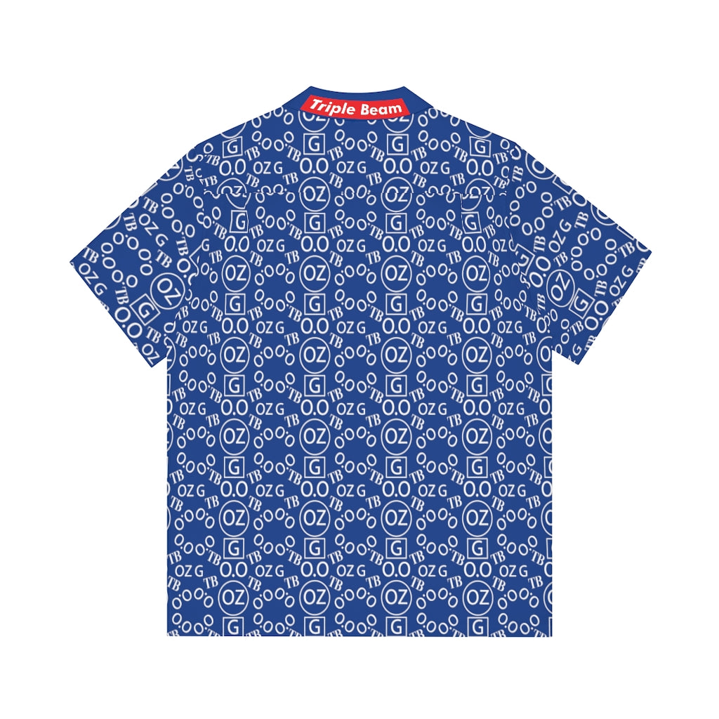 Dark Blue Triple Beam Men's Hawaiian Shirt