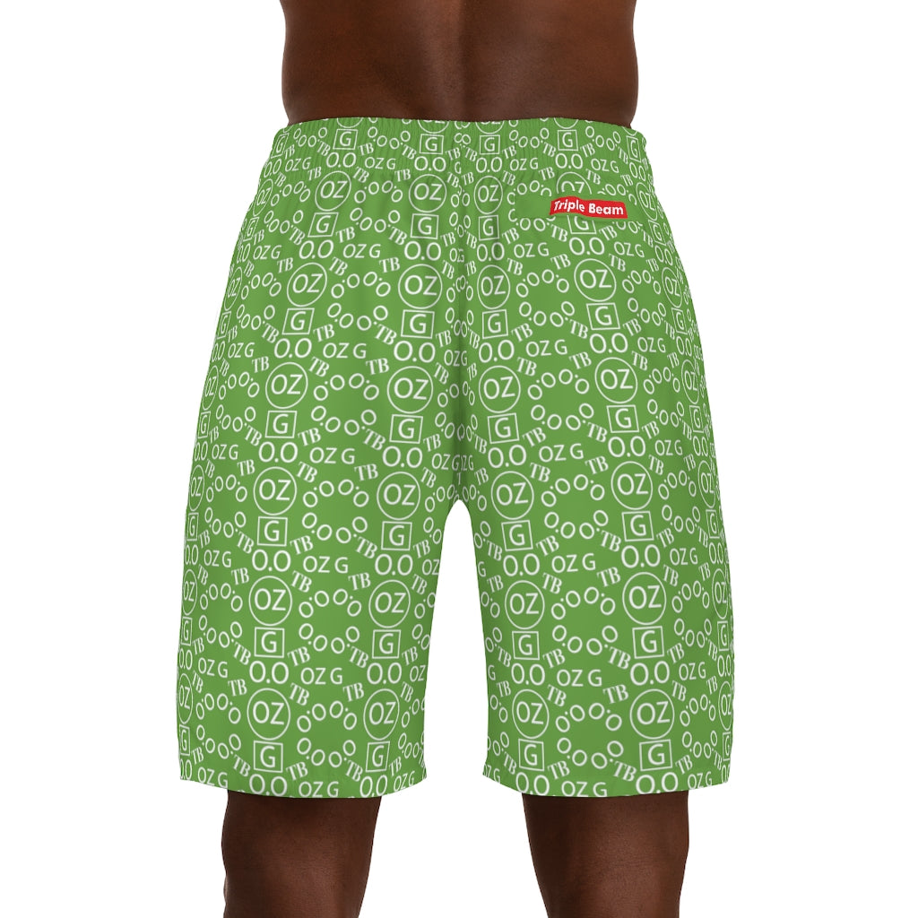 Green Triple Beam Men's Jogger Shorts