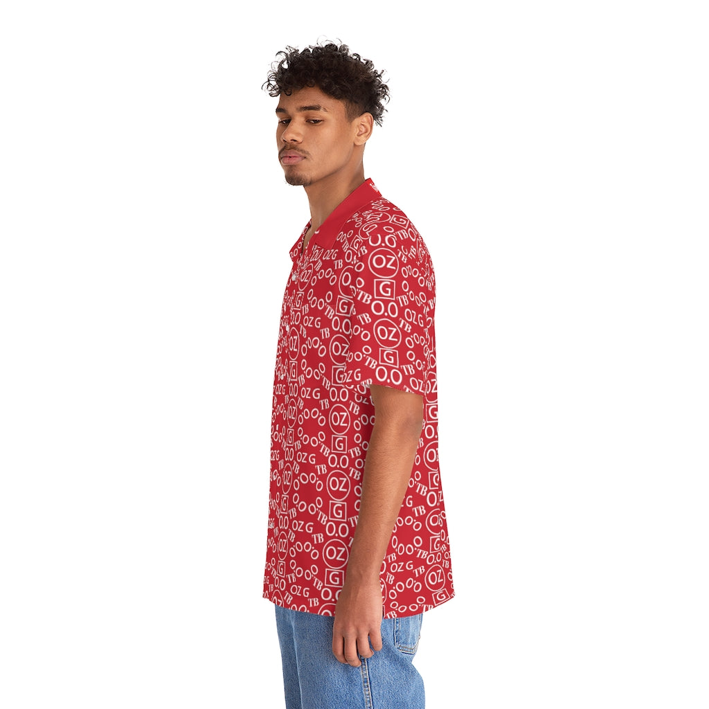 Dark Red Triple Beam Men's Hawaiian Shirt