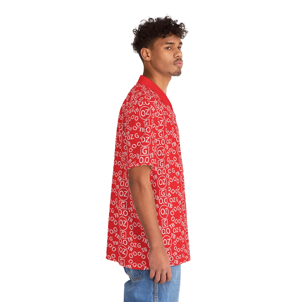 Red Triple Beam Men's Hawaiian Shirt