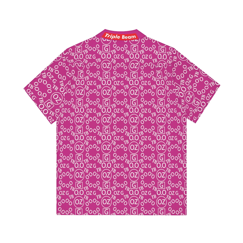 Pink Triple Beam Men's Hawaiian Shirt