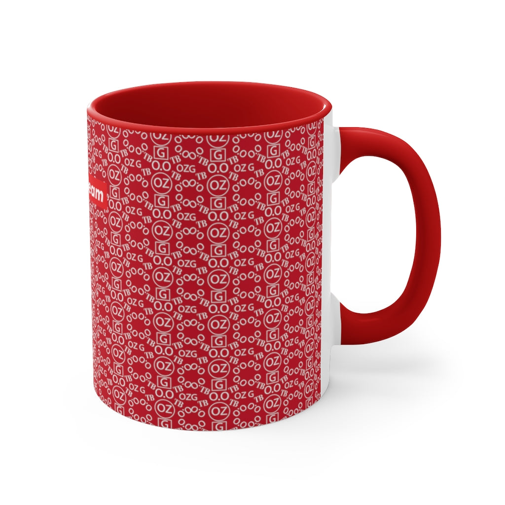 Dark Red Triple Beam Accent Mug