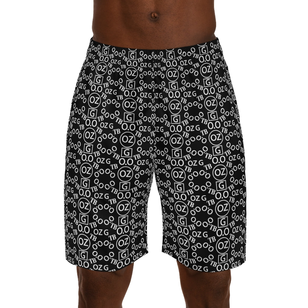 Black Triple Beam Men's Jogger Shorts