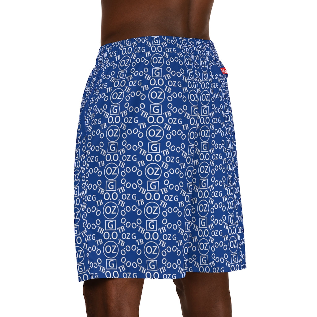 Dark Blue Triple Beam Men's Jogger Shorts