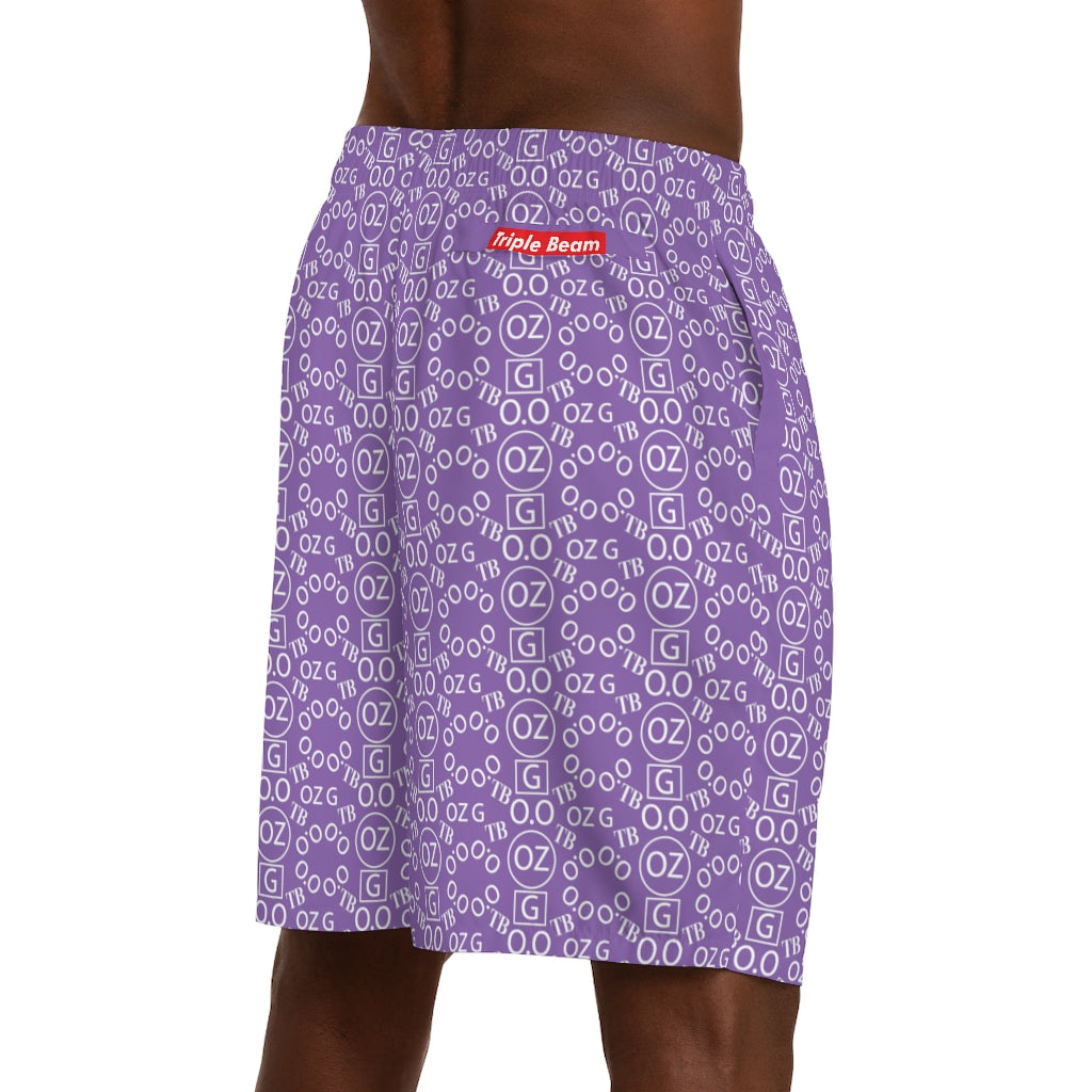 Light Purple Triple Beam Men's Jogger Shorts