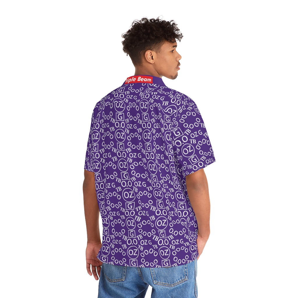 Purple Triple Beam Men's Hawaiian Shirt