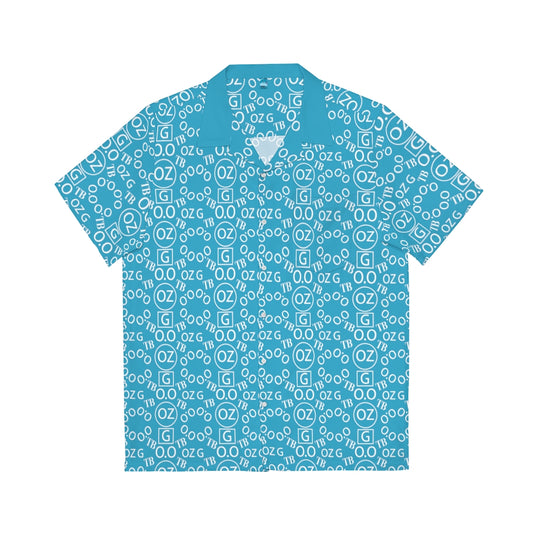 Turquoise Triple Beam Men's Hawaiian Shirt