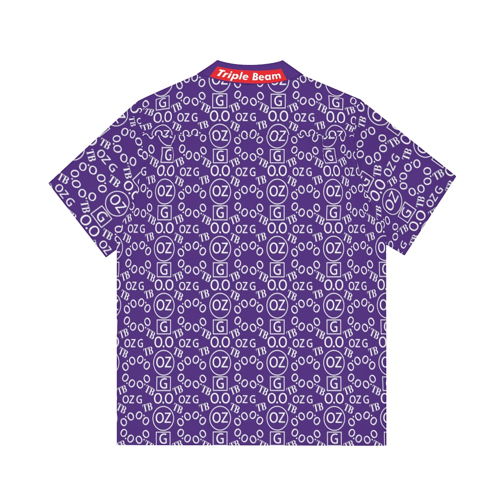 Purple Triple Beam Men's Hawaiian Shirt